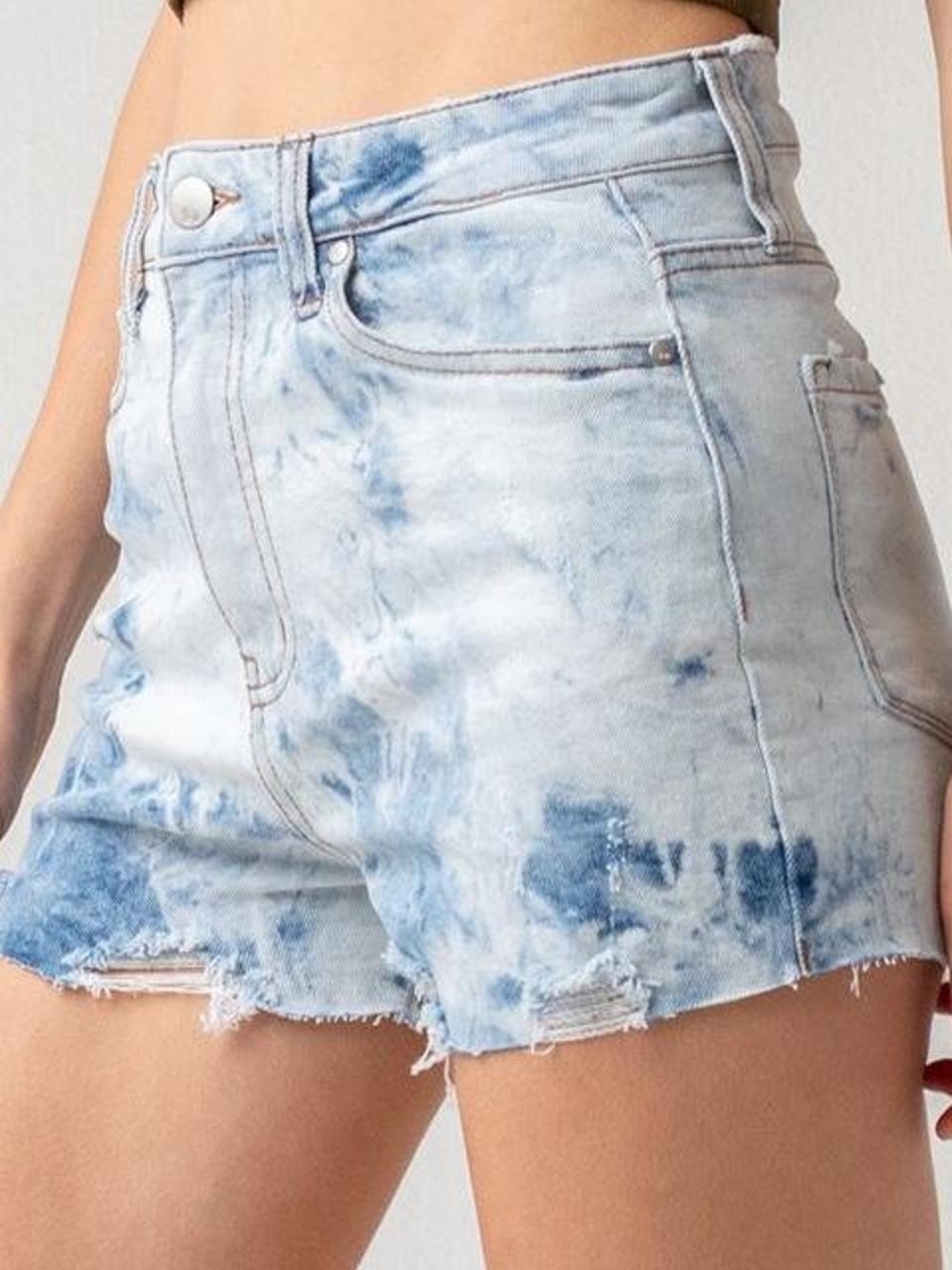 Tie-Dye Light Blue High-Rise Denim Shorts RSQ Sz 28